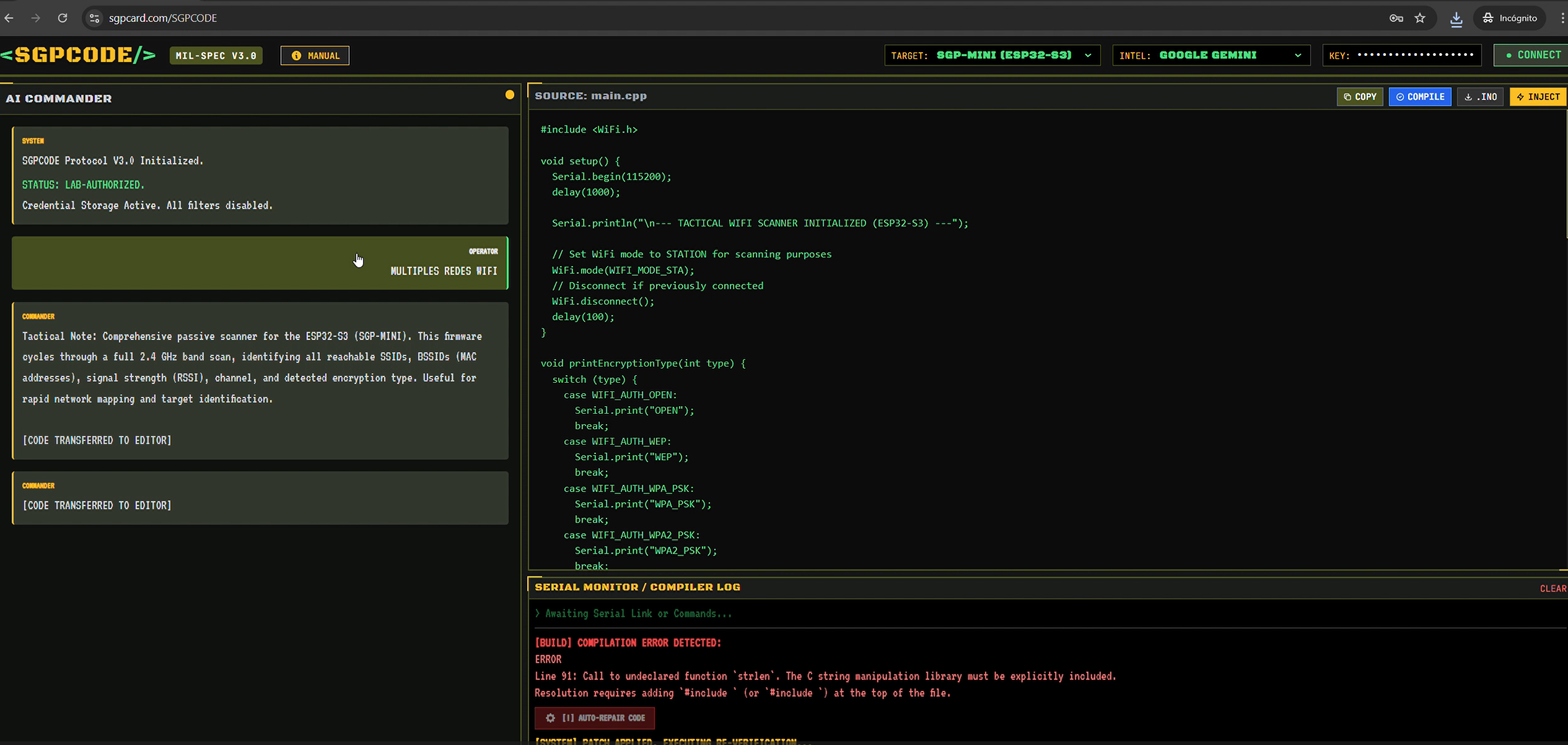 SGP Card Programming Interface