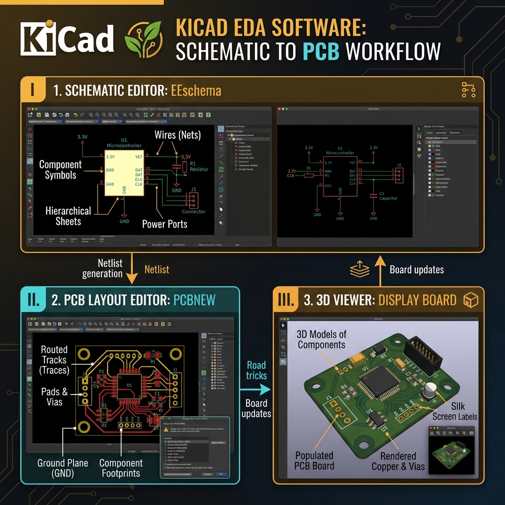 KiCad PCB Editor Interface