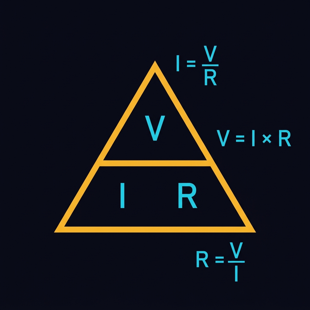 Ohm's Law Triangle showing V=IR relationships