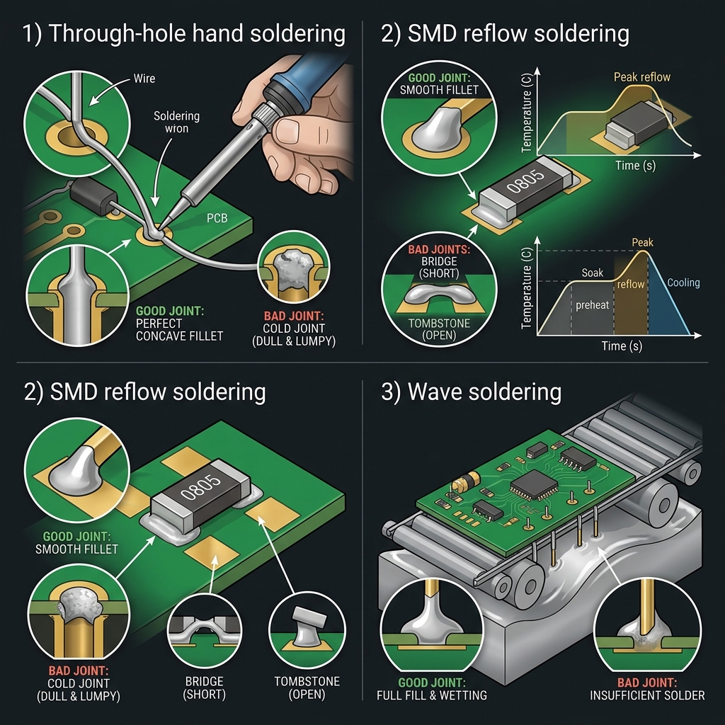 PCB soldering techniques comparison